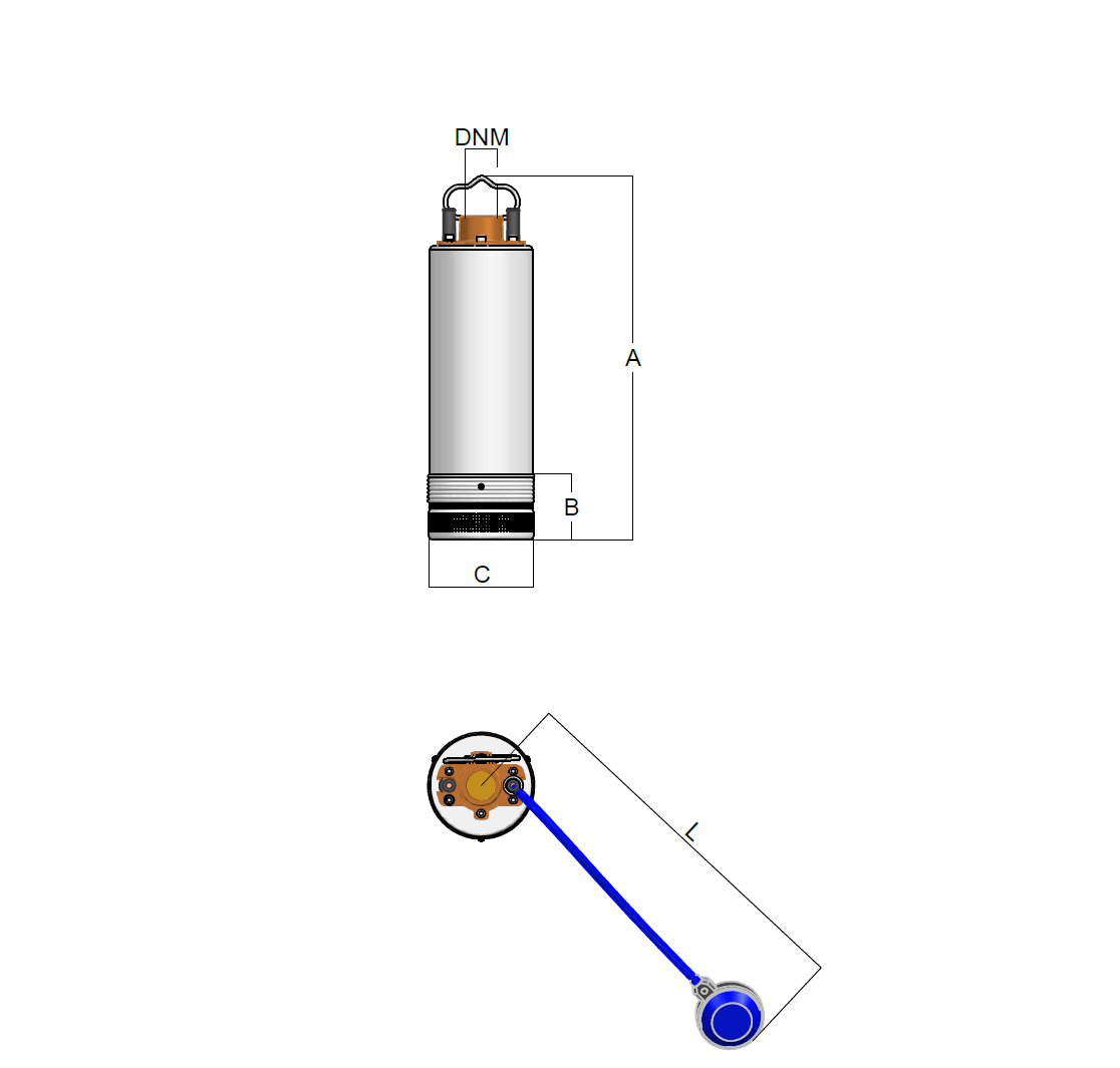 Pompe sommerse per acque chiare  RM140/05+G/2 SR 5/140 1,3HP 1~ 230V +G