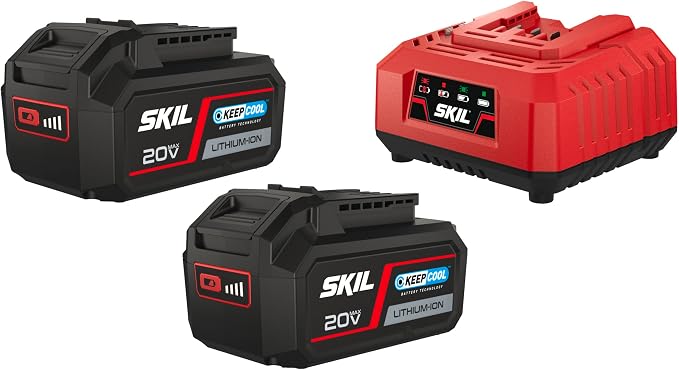 CARICABATTERIE SKIL 20V MAX + 2 BATTERIE LITIO 20V MAX (18V) 2AH/4AH BC1E3114BA
