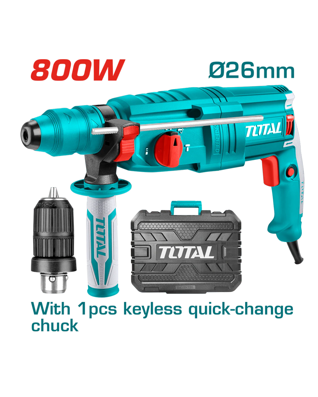MARTELLO TASSELLATORE 800W TOTAL TH308268-2
