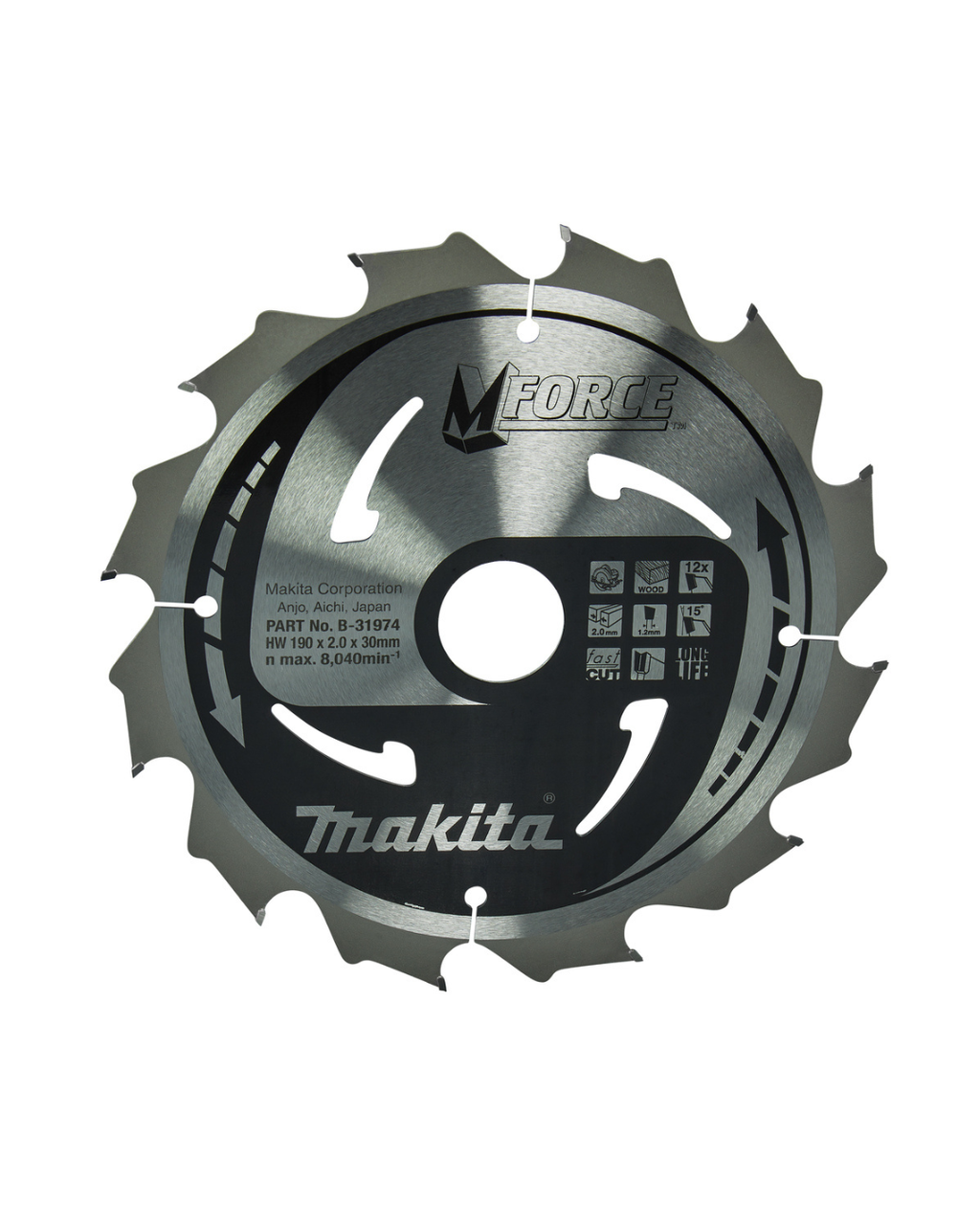 LAMAMAK FORCE PER SEGHE CIRCOLARI 190X30MM PER LEGNO MAKITA B-31974
