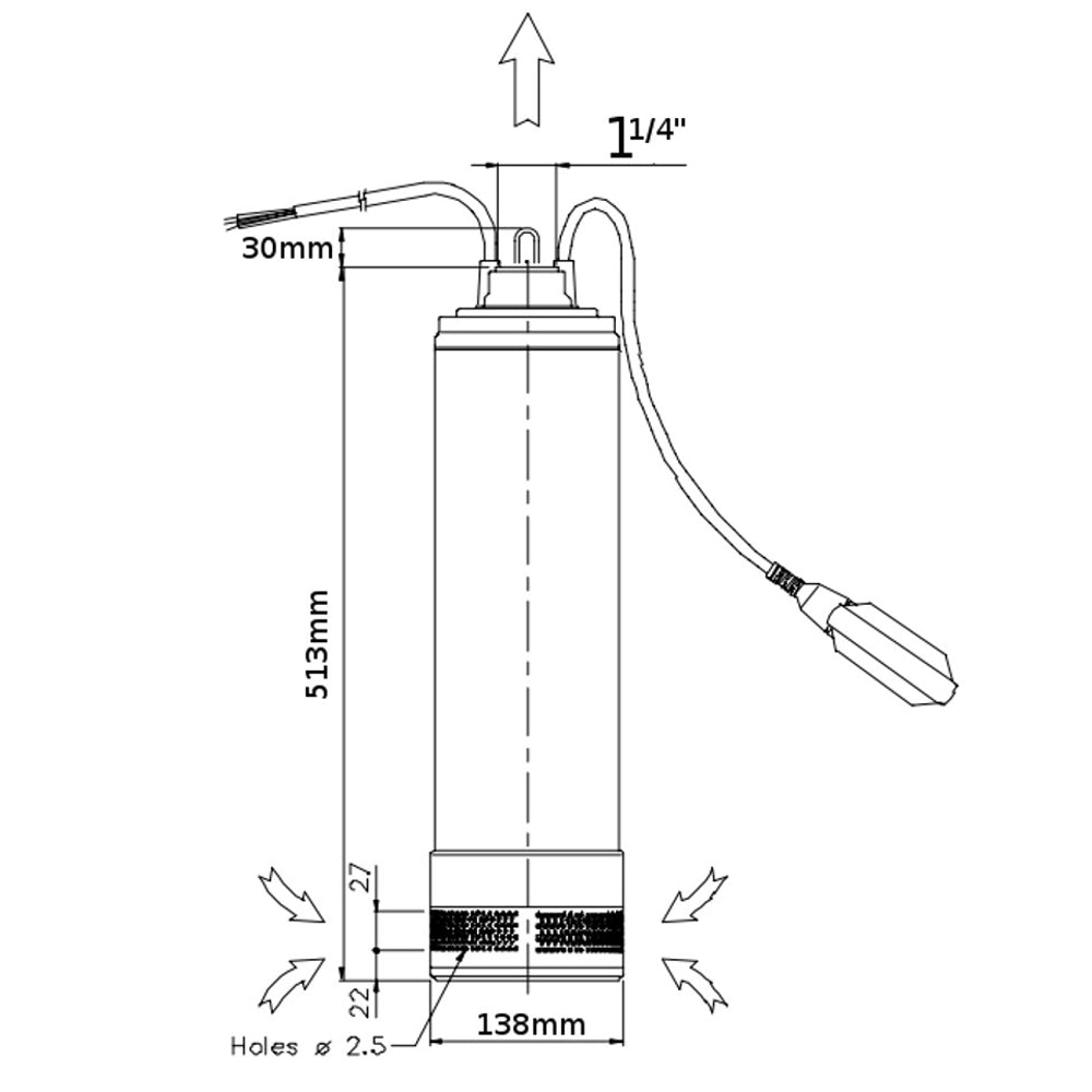 Elettropompa Sommersa EBARA Idrogo M40/06 A 0.6 HP in acciaio INOX AISI 304 cod. 1581030621
