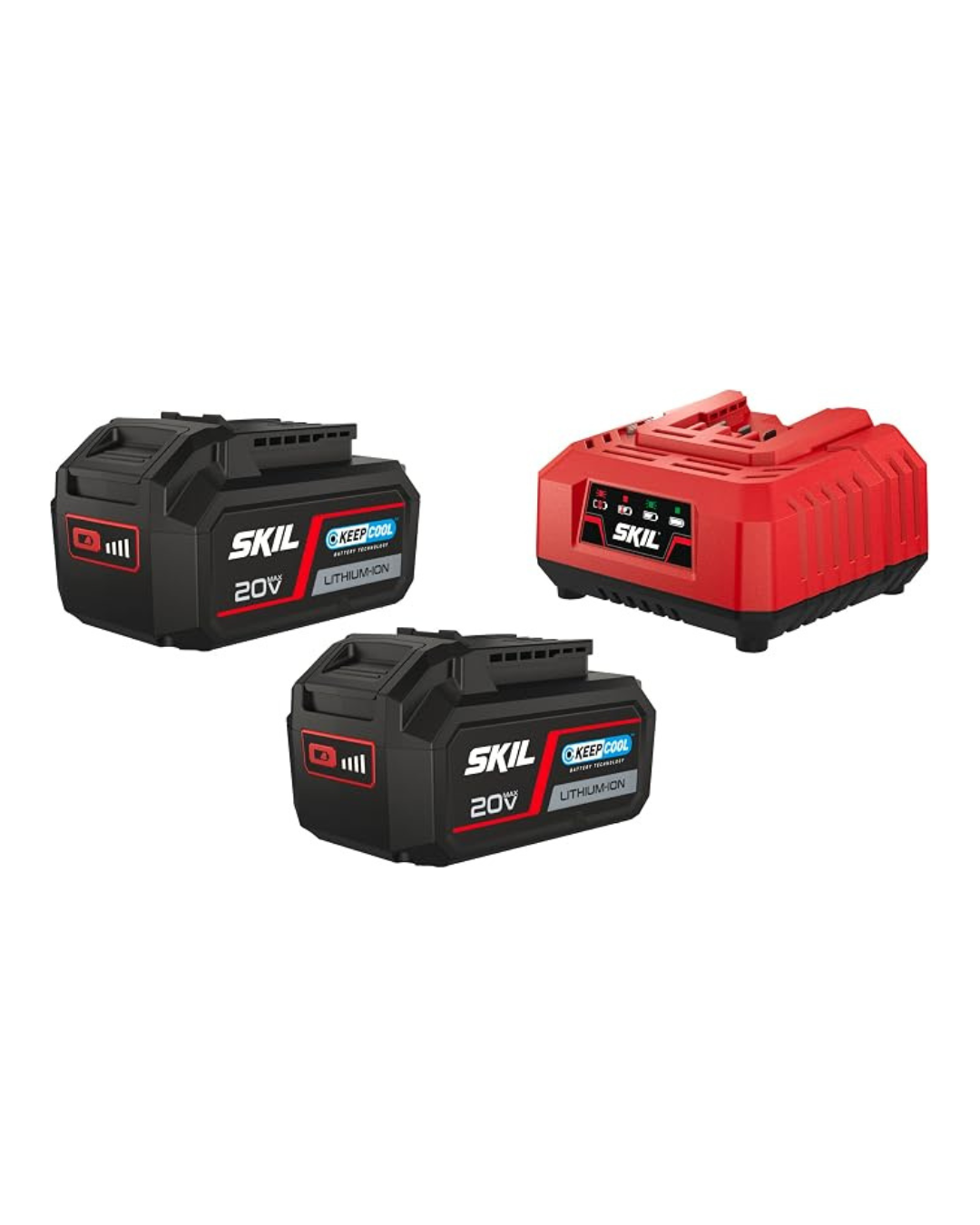 CARICABATTERIE SKIL 20V MAX + 2 BATTERIE LITIO 20V MAX (18V) 2AH/4AH BC1E3114BA